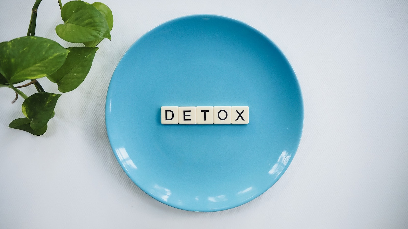 Detox er sundt - blå tallerken